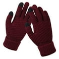 thumbnail image 1 of VERUGU Winter Gloves Women Fashion Non-Slip Warm Gloves Winter Artificial Touchable Screen Knitting Solid Casual Comfortable Gloves Wine Free Size, 1 of 1