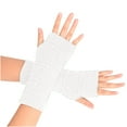 thumbnail image 1 of VERUGU Winter Gloves Women Girl Knitted Fingerless Mitten Solid Soft Casual Wristlet Fall Keep Warm Comfortable Gloves White Free Size, 1 of 3