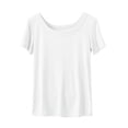 thumbnail image 1 of VERUGU Womens Casual Short Sleeve Tunic Tops Solid Crew Neck T Shirts Spring Summer Loose Comfy Loungewear Plain Base Tees Blouse White L, 1 of 6