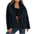 thumbnail image 1 of VERUGU Womens Jackets Casual Fashion Faux Fur Coat Parka Shaggy Coat Fall Winter Long Sleeve Outerwear Fluffy Solid Jackets Black 3XL, 1 of 4