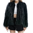 thumbnail image 1 of VERUGU Womens Jackets Casual Fashion Faux Fur Coat Parka Shaggy Coat Fall Winter Long Sleeve Outerwear Fluffy Solid Jackets Black XXL, 1 of 4
