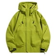 thumbnail image 1 of VERUGU Womens Jackets Casual Fashion Zipper Drawstring Long Sleeve Solid Coat with Pocket Outdoor Hooded Cargo Jacket Outwear Green S, 1 of 7