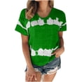 thumbnail image 1 of VERUGU Womens Tops Fashion Printed T-shirt Short Sleeve Blouse Round Neck Casual Tops Green M, 1 of 4