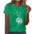 thumbnail image 1 of VERUGU Womens Tops Printed T-shirt Round Neck Short Sleeve Top Loose Casual Comfortable Pullover Blouse Green S, 1 of 4