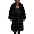 thumbnail image 1 of VERUGU Womens Winter Coats Warm Faux Furry Jacket Fashion Solid V-Neck Outerwear Black XL, 1 of 6