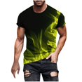 thumbnail image 1 of VERUGU Workout Shirts for Men Print Short Sleeve Round Neck T-shirt Casual Fashion Short Sleeve Tops Blouses Yellow M, 1 of 5