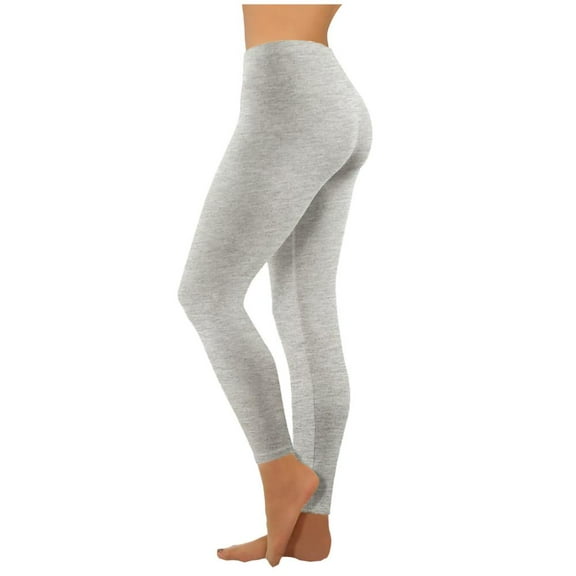 VERUGU Yoga Pants Fashion Casual Women Solid Slim Stretch High Waist Trousers Sports Full Length Pants Gray S