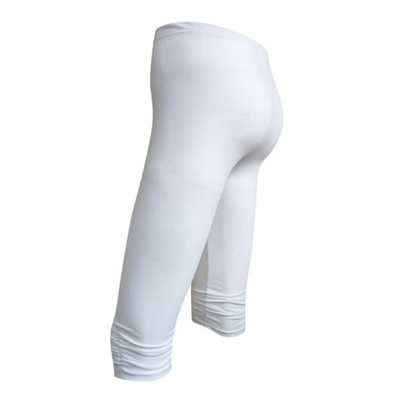 VERUGU Yoga Pants Fashion Womens Leggings Fitness Running Solid Sports Yoga Capris Pants White S