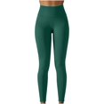thumbnail image 1 of VERUGU Yoga Pants Women Elastic Waisted Solid Sport Leggings Fitness Skinny Yoga Joggers Breathable Waist-Closing Stretchy Slim Workout Running Sweatpants Casual Comfy Trousers Green S, 1 of 6