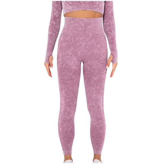 VERUGU Yoga Pants Women Elastic Waisted Solid Sport Leggings Fitness Skinny Yoga Joggers Stretchy Waist-Closing Fashion Slim Workout Running Sweatpants Casual Comfy Lounge Trousers Wine S