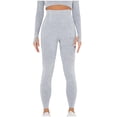 thumbnail image 1 of VERUGU Yoga Pants Women Elastic Waisted Solid Sport Leggings Fitness Skinny Yoga Joggers Stretchy Waist-Closing Fashion Slim Workout Running Sweatpants Casual Comfy Lounge Trousers Gray M, 1 of 5