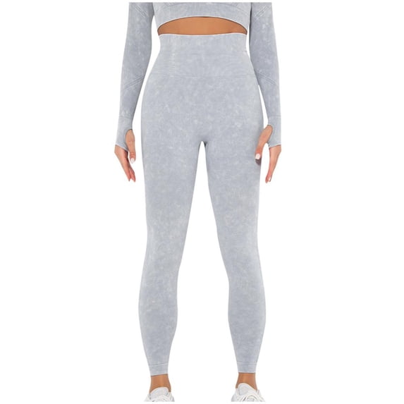 VERUGU Yoga Pants Women Elastic Waisted Solid Sport Leggings Fitness Skinny Yoga Joggers Stretchy Waist-Closing Fashion Slim Workout Running Sweatpants Casual Comfy Lounge Trousers Gray M