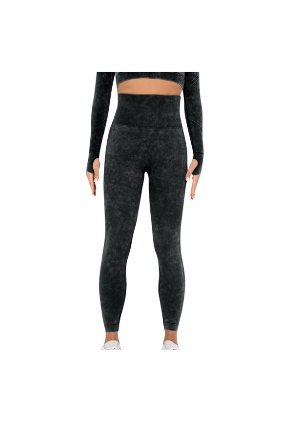 Yoga Pants Women Elastic Waisted Solid Sport Leggings Fitness Skinny Yoga Joggers Stretchy Waist-Closing Fashion Slim Workout Running Sweatpants Casual Comfy Lounge Trousers Black L