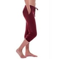 thumbnail image 1 of VERUGU Yoga Pants Women Workout Out Leggings Stretch Waist Button Pocket Yoga Gym Cropped Trousers with Pocket Red S, 1 of 5