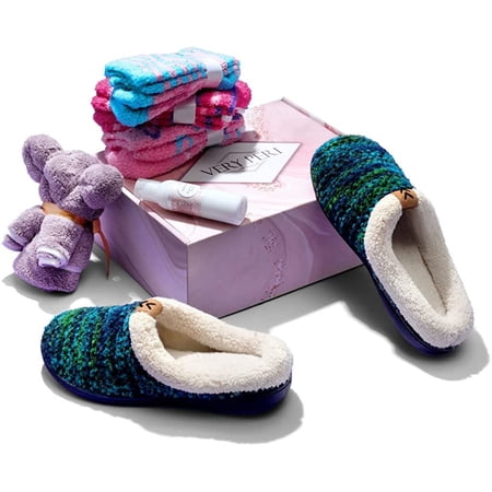 VERY PERI Luxury Curated Gift Box for Her Gift Box for Her from the Heart Women Pamper Gift Box for Special Occasions Assorted Gift Box with Slippers Socks Body Lotion Towel & Message Gift Card