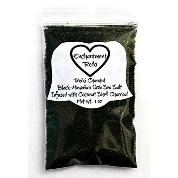 VERY SMALL 1 oz net wt. Reiki Charged Black Salt Bag for Home Cleansing Smudging Purification