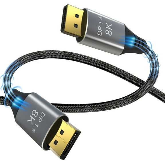 VESA Certified DisplayPort Cable 1.4, AUBEAMTO 8K DP Cable 6.6FT (8K@60Hz, 4K@144Hz, 1080P@240Hz) HBR3 Support 32.4Gbps, HDCP 2.2, HDR10 FreeSync G-Sync for Gaming Monitor 3090 Graphics PC 6.6 ft.
