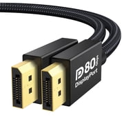 IVANKY 80Gbps DisplayPort Cable 2.1, [VESA Certified], 16K Display Port Cord Compatible FreeSync Gaming Monitor 5090 7900XTX, 6.6FT