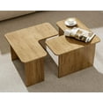 thumbnail image 1 of VESCASA Modern L Shaped Nesting Coffee Table Set of 2 Modular Rectangle Walnut Wood Table for Living Room, 1 of 7