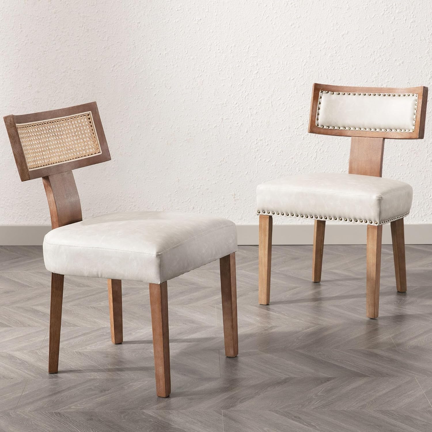 VESCASA Upholstered Farmhouse Dining Chairs with Wood Legs, Mid-Century ...
