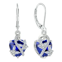 VESITIM 925 Sterling Silver Butterfly Dangle Earrings for Women September Birthstone Sapphire Butterfly Earrings Jewelry Gift
