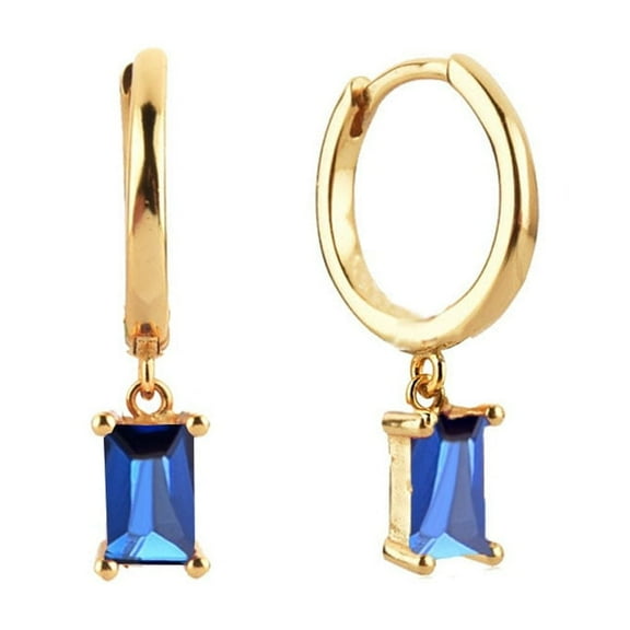 VESITIM Dainty Gold Birthstone Small Huggie Hoop Dangle Earrings for Women, 14K Gold Plated Mini Earrings Fashion Jewelry Gifts