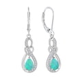 thumbnail image 1 of VESITIM Heart Infinity Earrings Teardrop Dangle Drop Earrings Created Green Opal Jewelry Gift for Women, 1 of 7