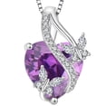 thumbnail image 1 of VESITIM Infinite Heart Pendant Sterling Silver Butterfly Necklace for Women Jewelry Gift with Birthstone February Created Amethyst, 1 of 7