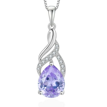 VESITIM Infinity Teardrop Necklace for Women 925 Sterling Silver Twisted Pendant June Birthstone Created Alexandrite Jewelry Gift