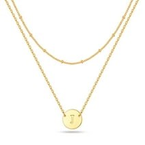 Initial Necklace for Women 14k Gold Plated Dainty Letter Necklaces Tiny ...