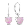 thumbnail image 1 of VESITIM Pink Opal Dangle Drop Earrings Women Solitaire Heart Shaped Leverback Earrings 925 Sterling Silver Jewelry Gifts, 1 of 7