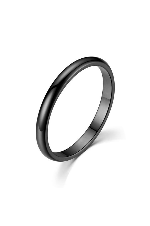 Stackable Minimalist Ring for Women 2mm Wedding Band Stacking Ring for Men Bridal Jewelry Gift Plated Black Gold Size 8