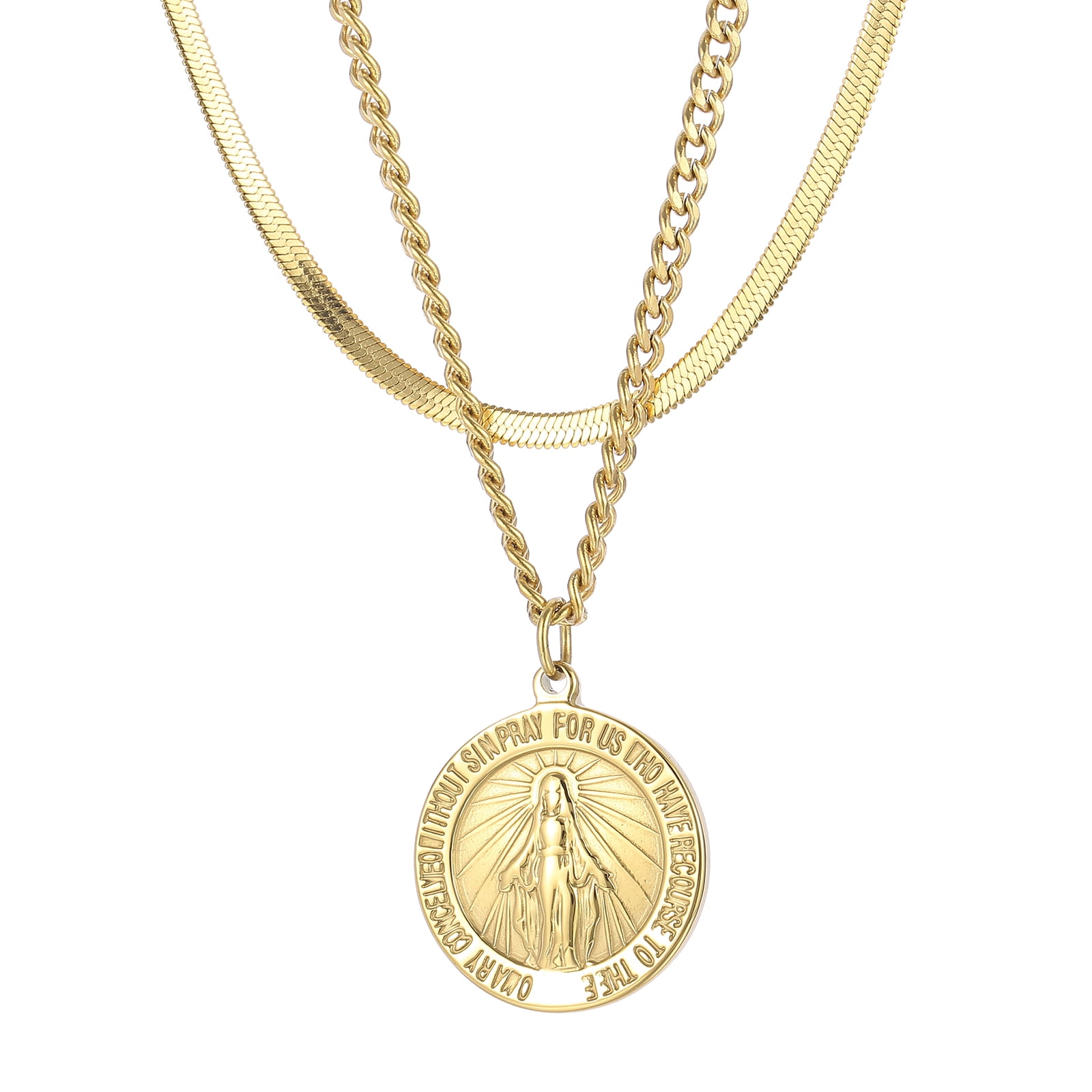 Ross-Simons Italian 18kt Yellow Gold Virgin Mary Pendant Necklace