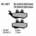 thumbnail image 1 of Vesrah Vd-967 Vesrah Semi-metallic Brake Pads, Vd-967, 1 of 1