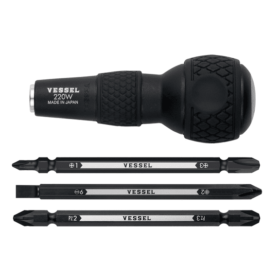 Vessel Tools Ratcheting Ball Grip Screwdriver