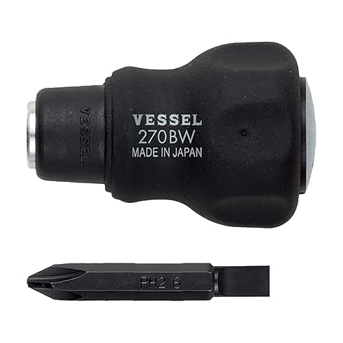 VESSEL Combi Plus Stubby Screwdriver [No.270BW-123] (Japan Import)