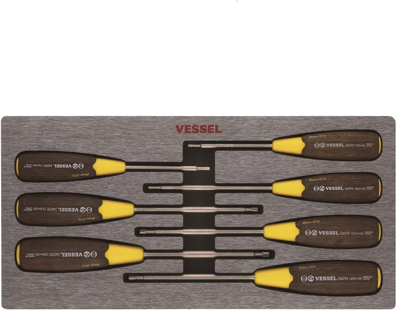 VESSEL WOOD-COMPO Non-Slip Torx Tamper-proof Screwdriver 7PC. Set No ...
