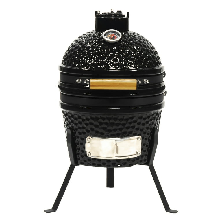 VESSILS 9.8 inch W Kamado Charcoal BBQ Grill Heavy Duty Ceramic