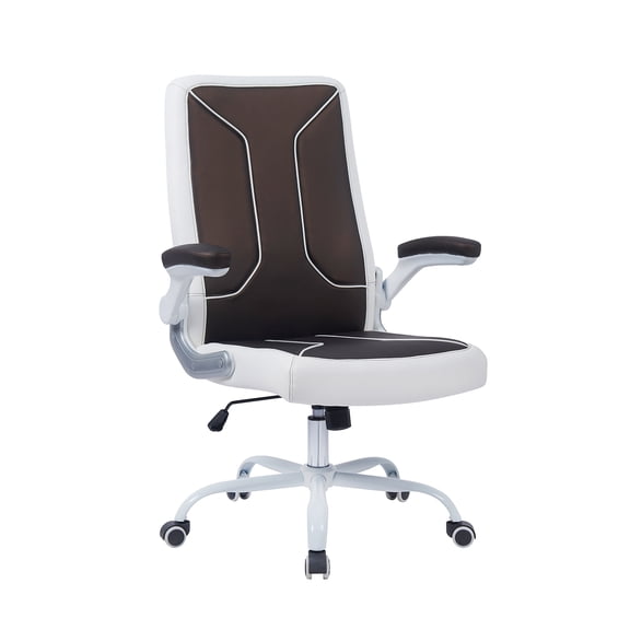 VESTA Office Desk Chair, Customer Chair Rolling Seat with Armrest, Adjustable Height Office, Conference Room, Reception, Waiting Area, Coffee/White