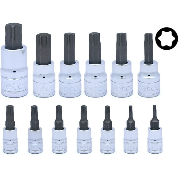 VETCO 13-Piece Torx Bit Socket Set T8-T60 With Carry Case