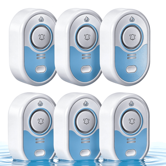 VETOUCH 6 pack Water Leak Detector, 100dB Alarm, IP66 ABS Plastic, 4 Volume Levels, 5yr Battery, Self Test for Home Basement Kitchen Bathroom RV
