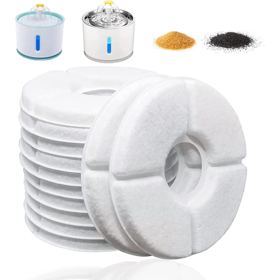 VETPW 12 Pack Cat Water Fountain Filters Replacement, Triple Filtration System Pet Cat Fountain Filter Replacement for 84oz/2.5L Automatic Cat Fountain
