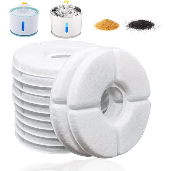 VETPW 12 Pack Cat Water Fountain Filters Replacement, Triple Filtration System Pet Cat Fountain Filter Replacement for 84oz/2.5L Automatic Cat Fountain
