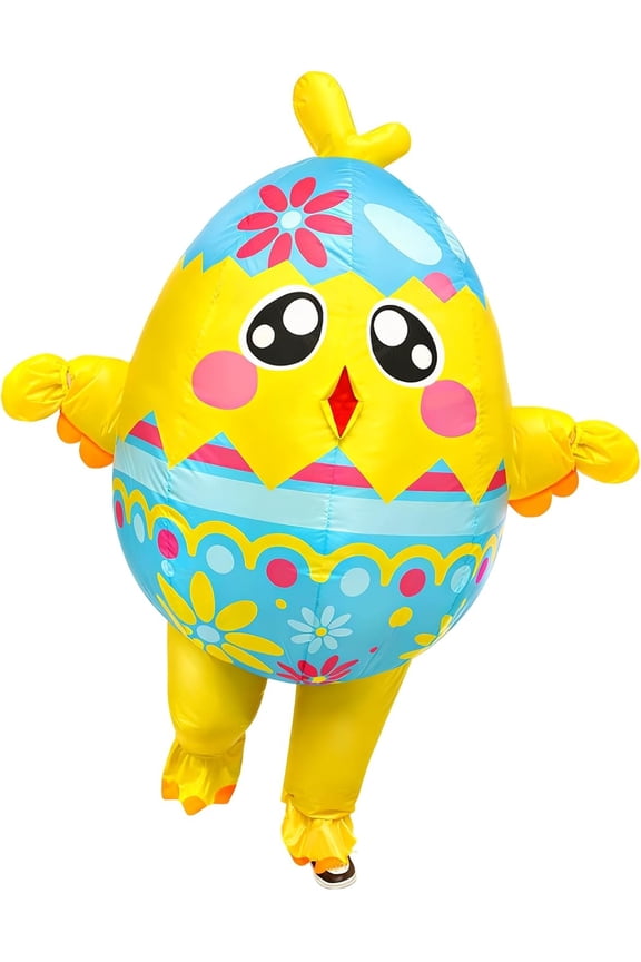 Inflatable Chicken Costume, Easter Inflatable Costume for Adult, Funny Easter Eggs Blow Up Chicken Costumes for Halloween