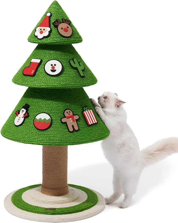 VETRESKA 3.2Ft Cat Scratching Post for Indoor Cat Christmas Pine Tree