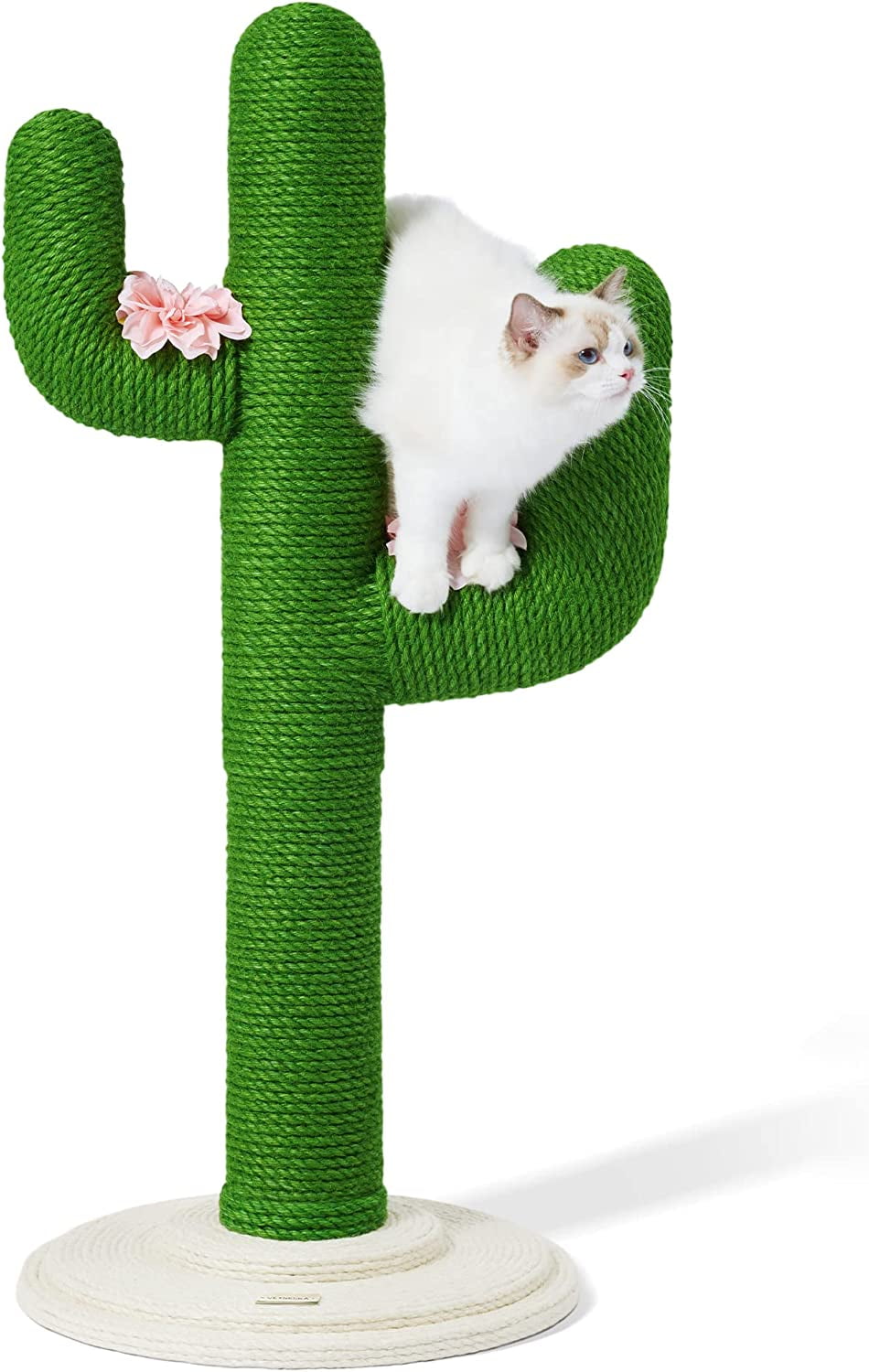 VETRESKA Cactus Cat Scratching Post Durable Sisal Rope Natural Wood