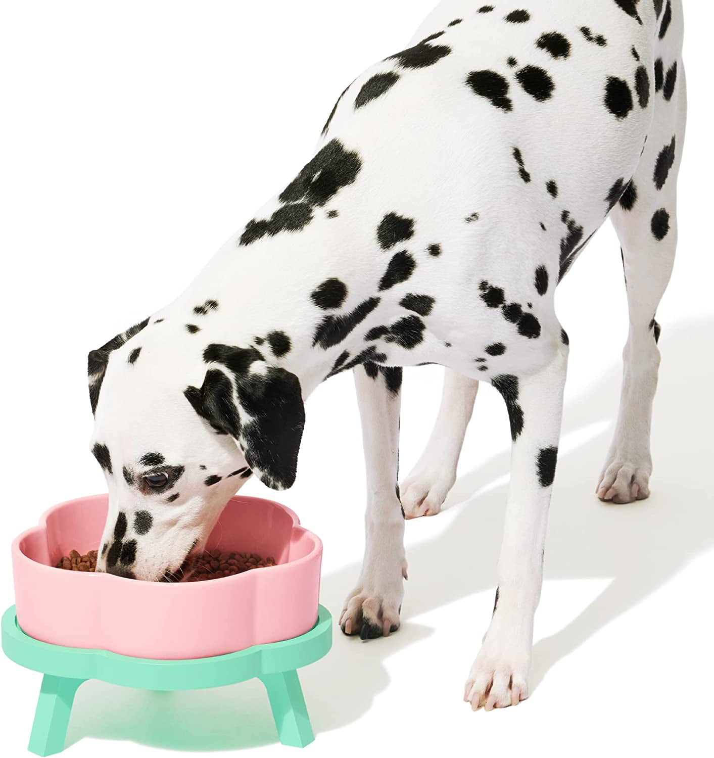 VETRESKA Ceramic Raised Dog Bowl Elevated Food Water Stand Pink Medium to Large Walmart