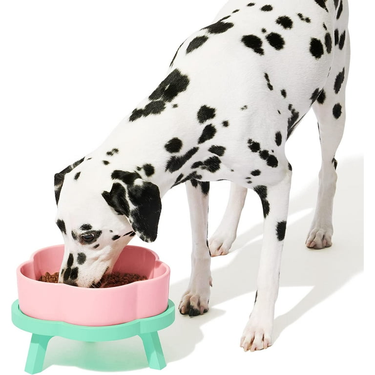 VETRESKA Ceramic Raised Dog Bowl Elevated Food Water Stand Pink Medium to Large Walmart