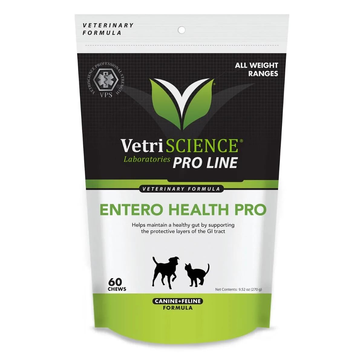 VETRISCIENCE Entero Health Pro STF9 GI Supplement for Dogs & Cats Natural Digestive Support