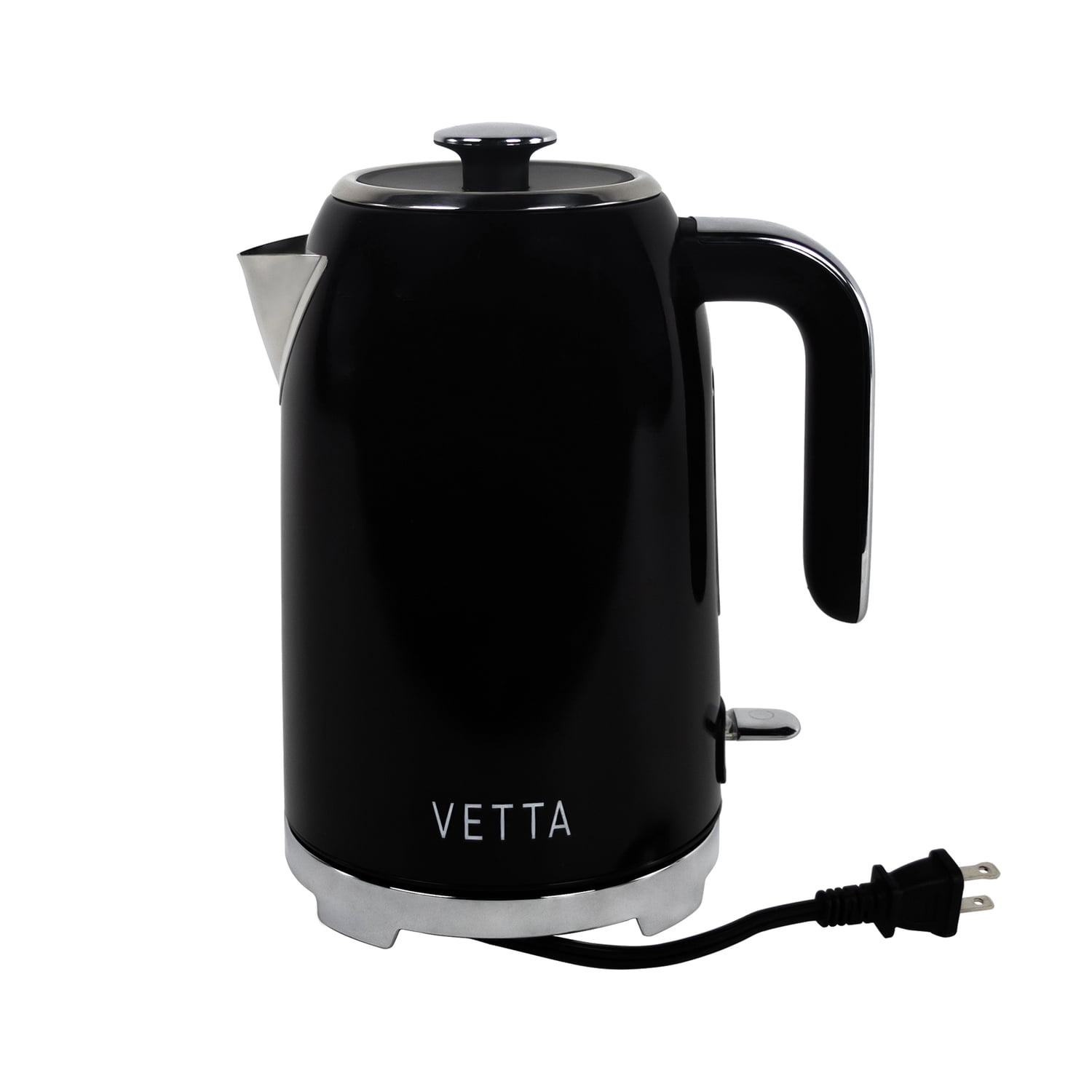 VETTA 1.75Qt. Stainless Steel Retro Electric Kettle with Strix Controller, Black, VTM1701RBK
